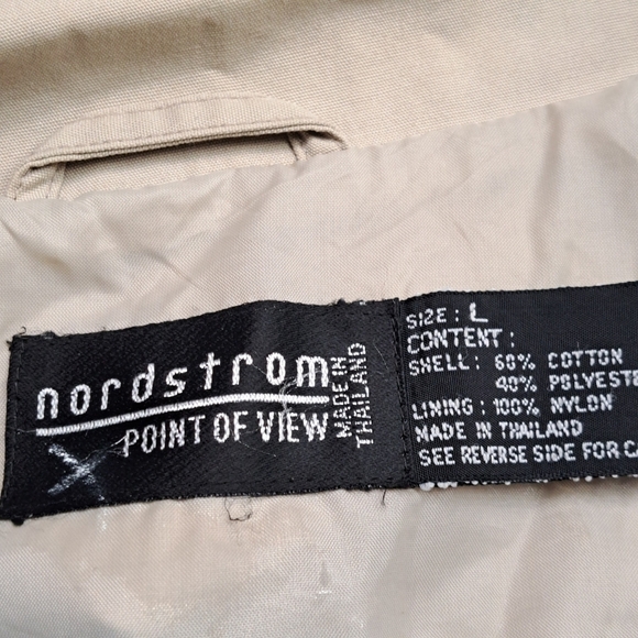 Nordstrom Point Of View Beige Mock Neck Jacket   Size L - Picture 11 of 11